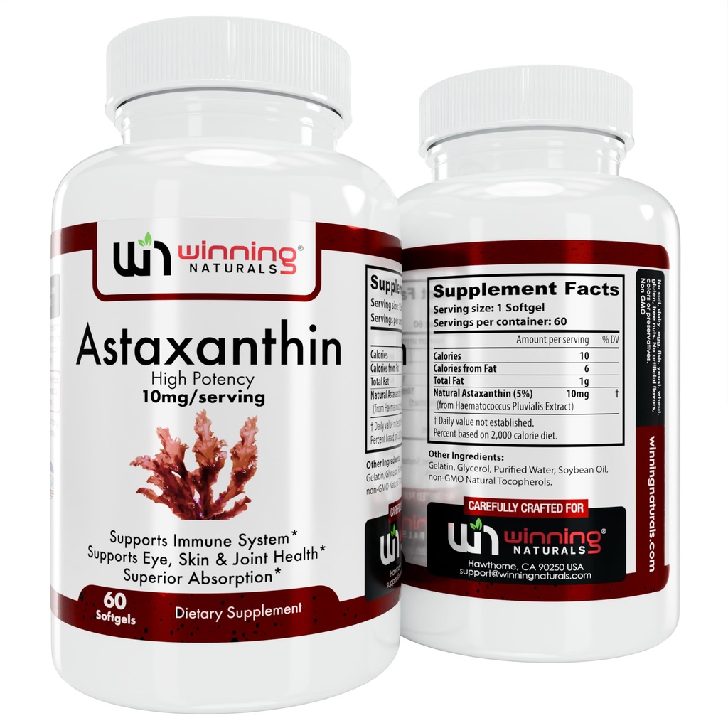 Astaxanthin 10 mg Softgels, 60 Kont (4000 of 1)