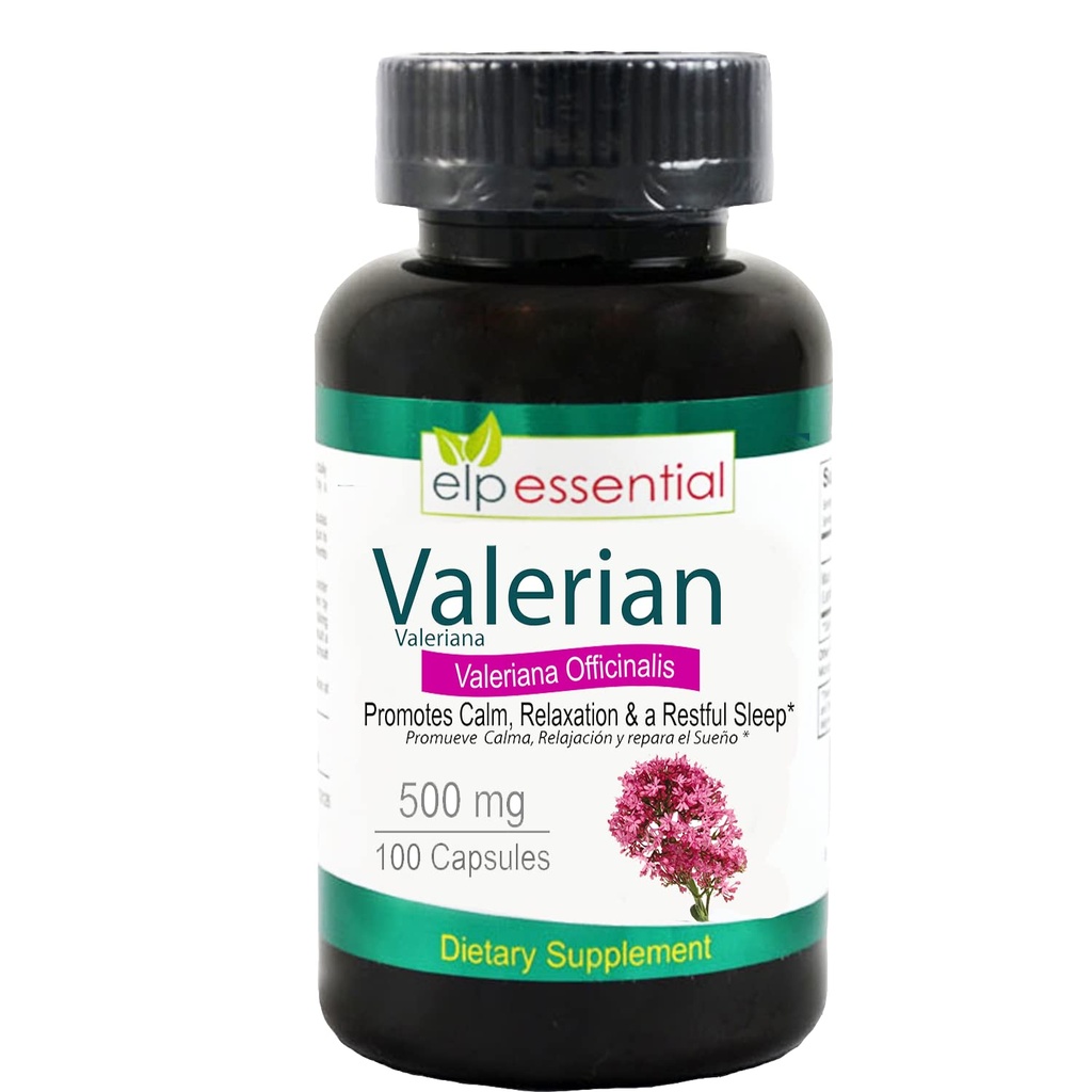 Valerian Root Capsules Organik 500 mg Herb Extract Supplement 100 Pills