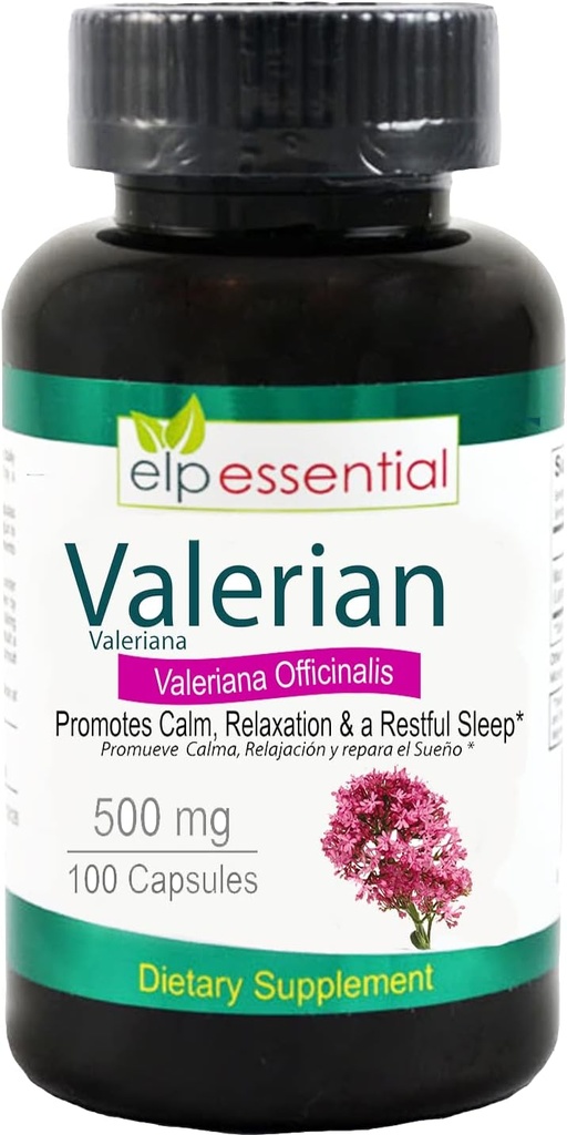 Valerian Root Capsules Organik 500 mg Herb Extract Supplement 100 Pills