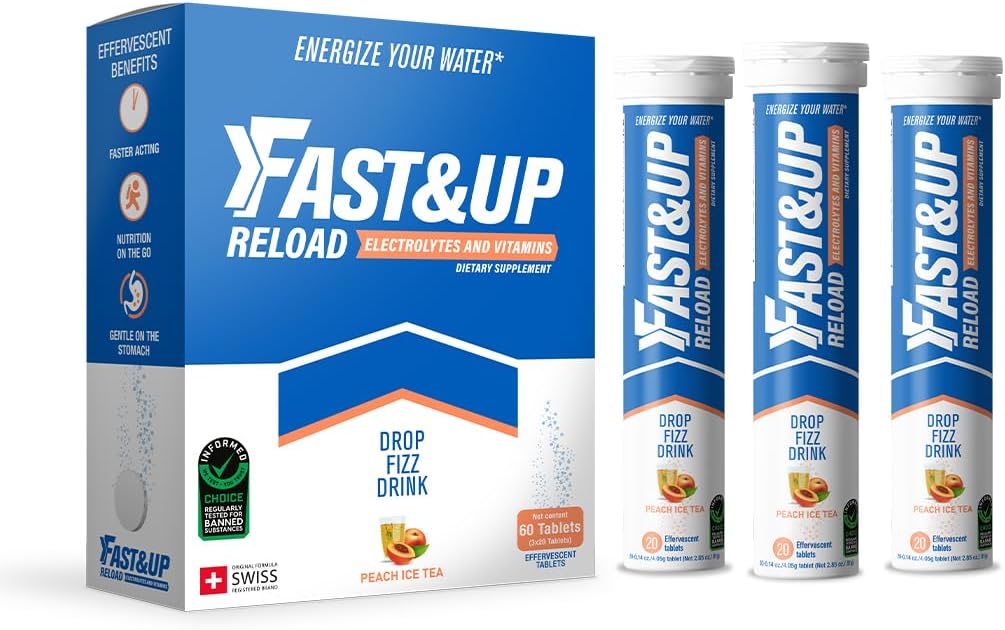 FAST&UP Επαναφόρτωση – Άμεση Ενυδάτωση και Ηλεκτρολυτές Replenishment - Saver Multipack - 60 Αναβράζοντα δισκία (Peach Ice Tea)