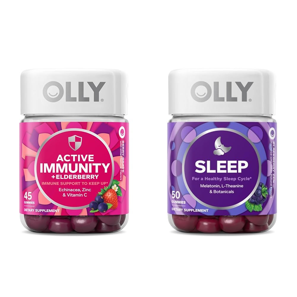 OLLY Gummy Active Ammunity+Elderberry 45 Gummies, Υποστήριξη ύπνου Gummy περιστασιακά 50 Count
