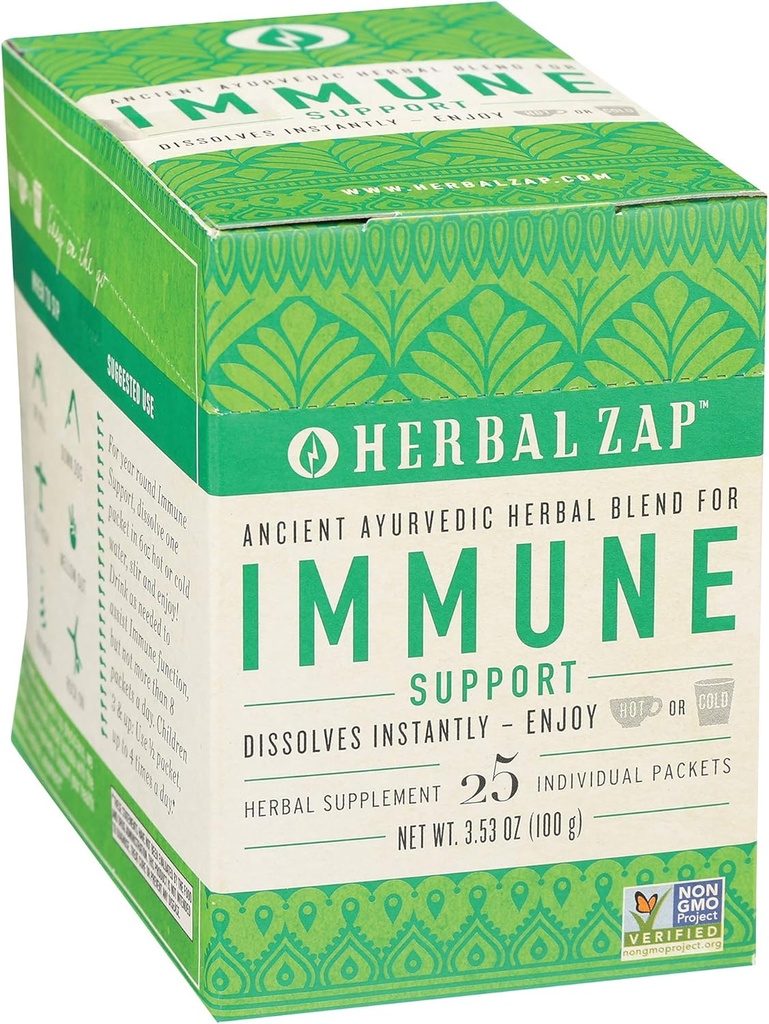 Herbal ZAP Anında Ayurveda Digestive & Immune Support to Balance Vata Kapha Ayurvedic Doshas. Count 25 Box, 3.53 Ounce