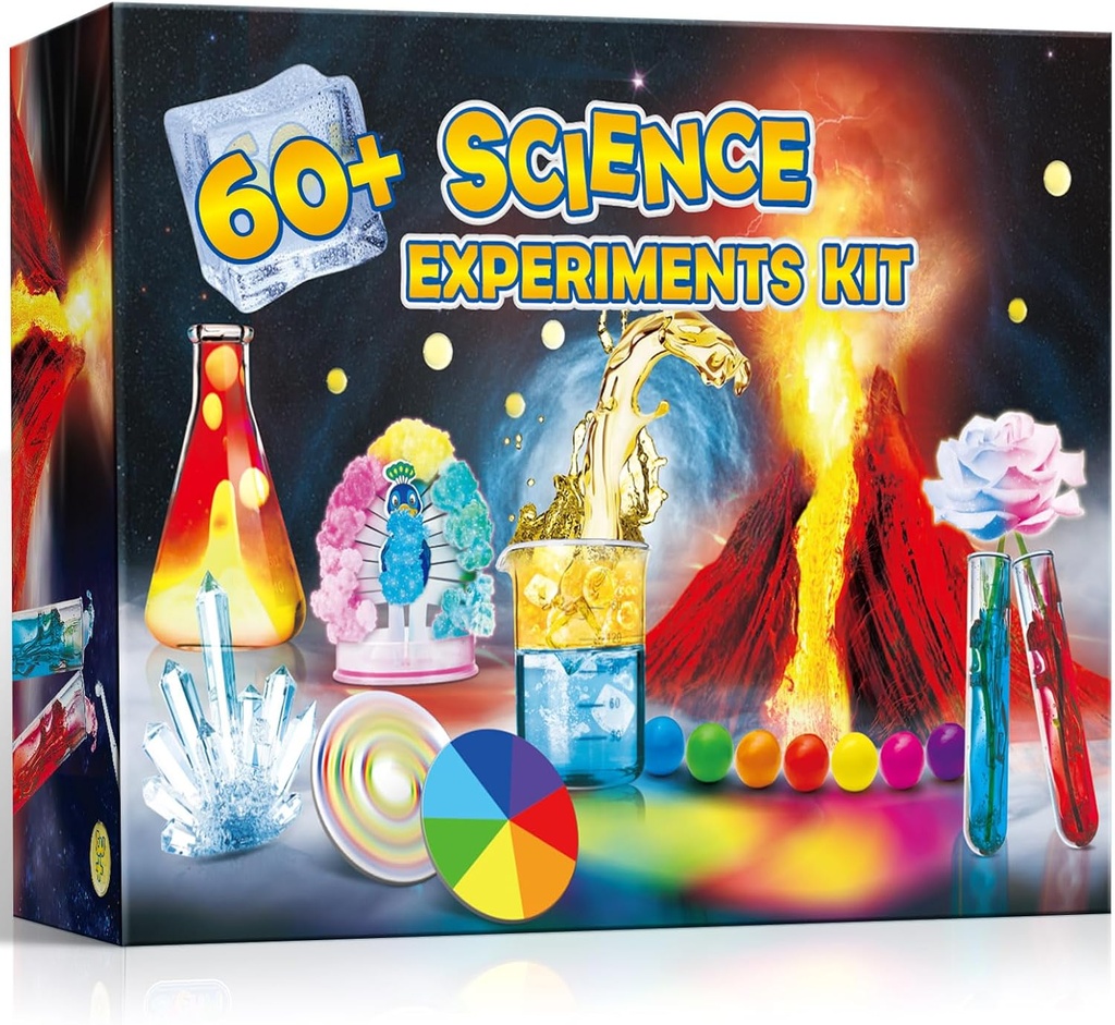 Çocuklar için 60+ Bilim Deneyleri, Erkek Kızlar Oyuncakları, Bilim Lab S.T.E.M. Kimya Setleri ile Eğitim Projesi, Volcano, Color