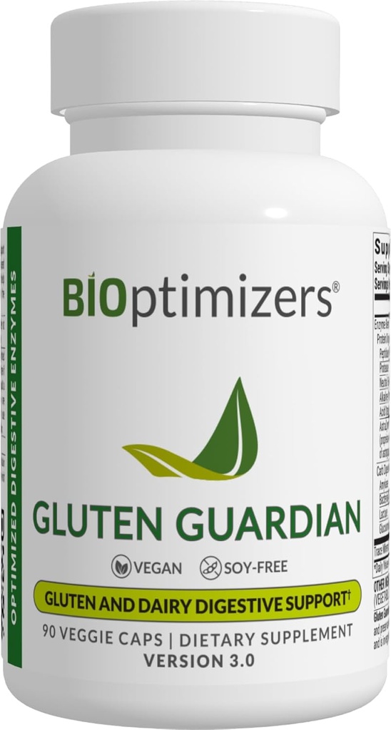 Gluten Guardian 3.0 - Gluten Digestion'ı desteklemek için DPP-IV ile Enzyme Supplement - Bloating, Gas ve Indigestion, 90 Capsules