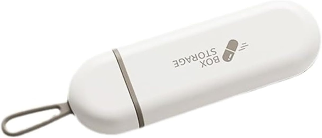 Küçük Günlük Pill Organizer, Portatif Seyahat Boyutu Pill Box, BPA Free, Cute Lock-on Tıp Davası Vitamin, Balık Yağı, Beslenme Tamamı, Meds, Minerals, DHA, White