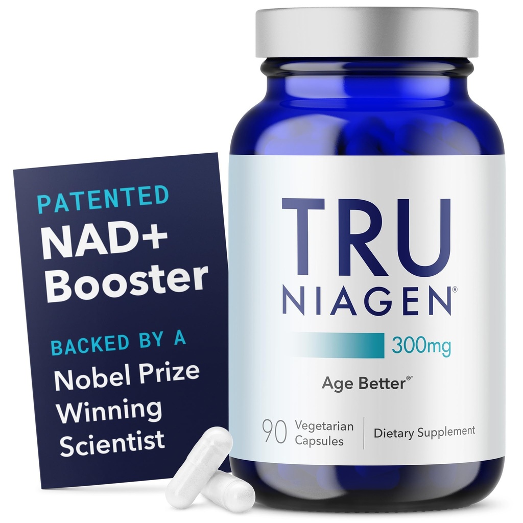 TRU NIAGEN, Anti Aging ve Hücre Rejenerasyonu için patentli NAD+ Supplement, 300 mg Niagen, 90 Hizmet | Destek Hücreleri Enerji, Beyin, Kas | Nicotinamid Riboside (NR) 1 Günlük | 1 Şişe