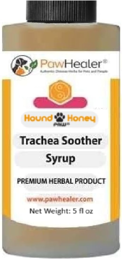 PawHealer® Hound Honey: Trachea Soother Syrup - 150 ml (5 fl oz) - Herbal Remedy için Collapd Trachea belirtileri için - Tastes Good - Easy to Administera