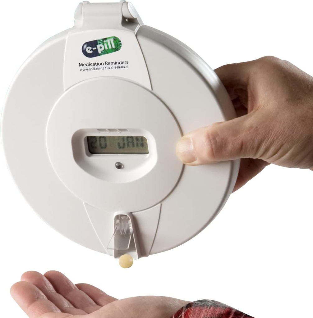 E-Pill MedTime Pro - Προηγμένη κλειδωμένη αυτόματη συσκευή διανομής χαπιών - Λευκό Lid