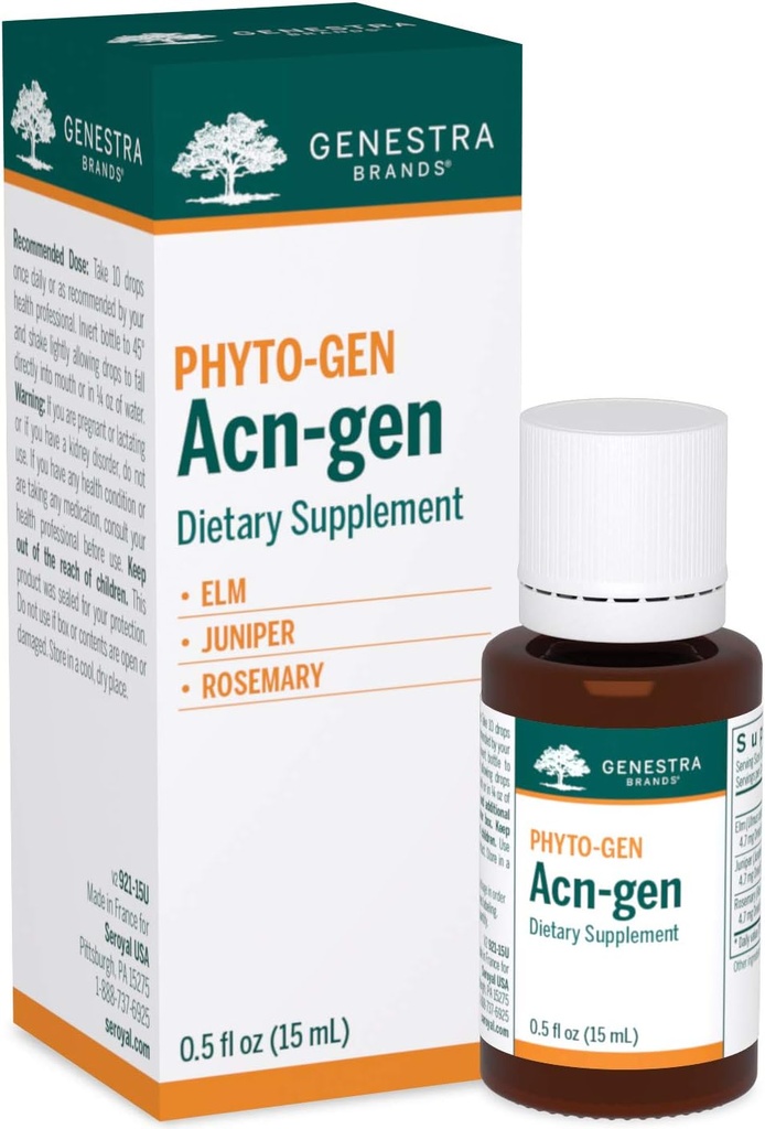 Genestra Brands Acn-gen | Elm, Juniper ve Rosemary Herbal Supplement | 0,5 fl. oz.
