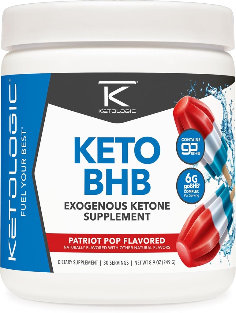 Ketologic KetoB (Patriot Pop Flavor) 30 Hizmet - GoBHB, Beta-Hydroxybutyrate Salts