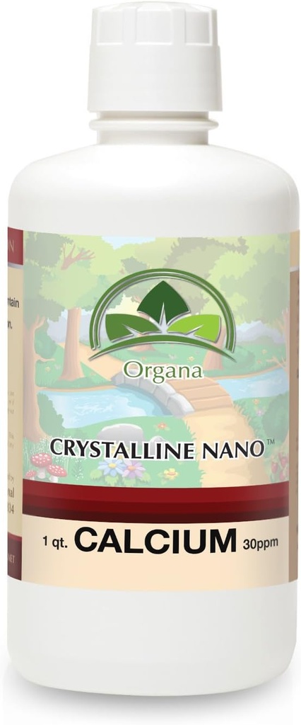 Organa Pure Crystalline Sıvı Kalsiyum Tamamı - 30 PPM - Koloidal Mineraller - Kadınlar ve Erkekler için Gıda Tamamı - Sıvı Kalsiyum Citrate Alternative -% 99.99