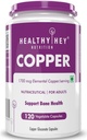 Chelated Copper Gluconate - Highly Bio available Form - Non-GMO, Gluten Free -120 Veg. Capsules