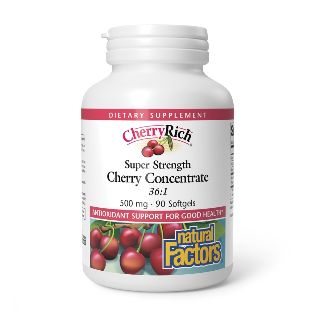 Doğal Faktörler tarafından CherryRich, Super Strength Cherry Industries, Sağlıklı Ortaklar ve Uric Asit Metabolism, 90 yumuşakgels (90 hizmet)