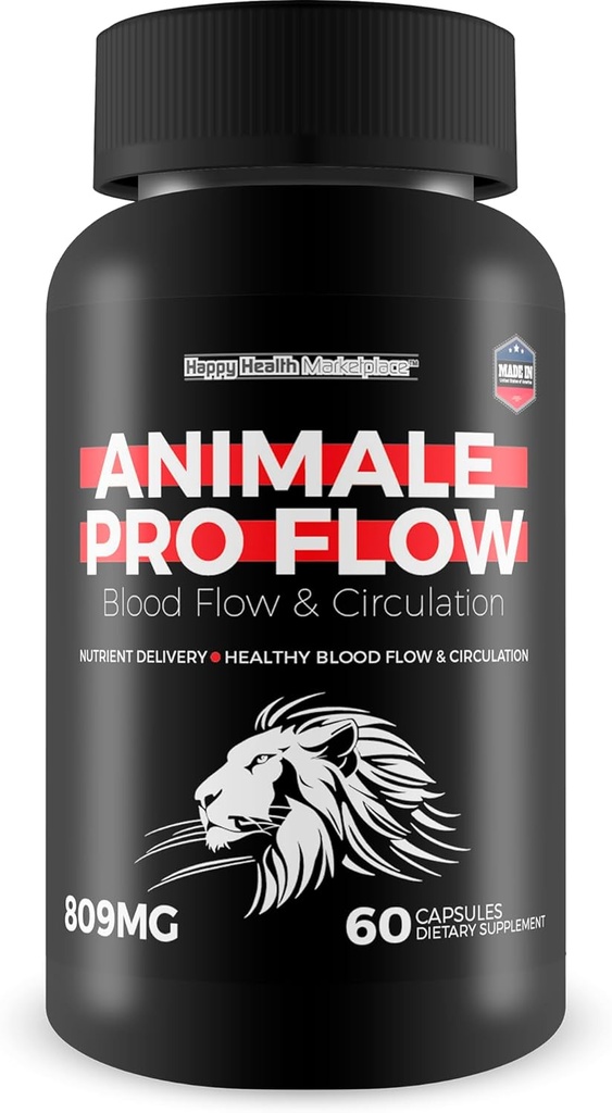 Animale Pro Flow - En İyi Kan Akışı Supplement - Pro Animale Male Health Supplement for Blood Flow Care - Sağlıklı Kan Akış Kan Bağışlama Supplements for Men - Pro Animale Pills for Men - Pro Animale Pills for Men