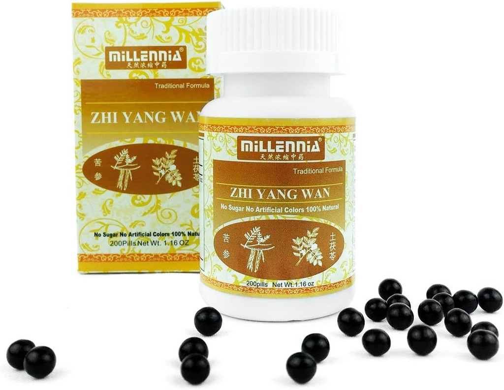 Millennia Herbal Supplement Pills - Zhi Yang Wan - 12 Şişe Paketi (200 Pills/Bottle)