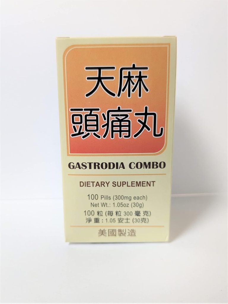 Gastrodia Combo Herbal Supplement Helps for Relieve Miraine & General Fatigue 300mg 100 Pills Made in USA