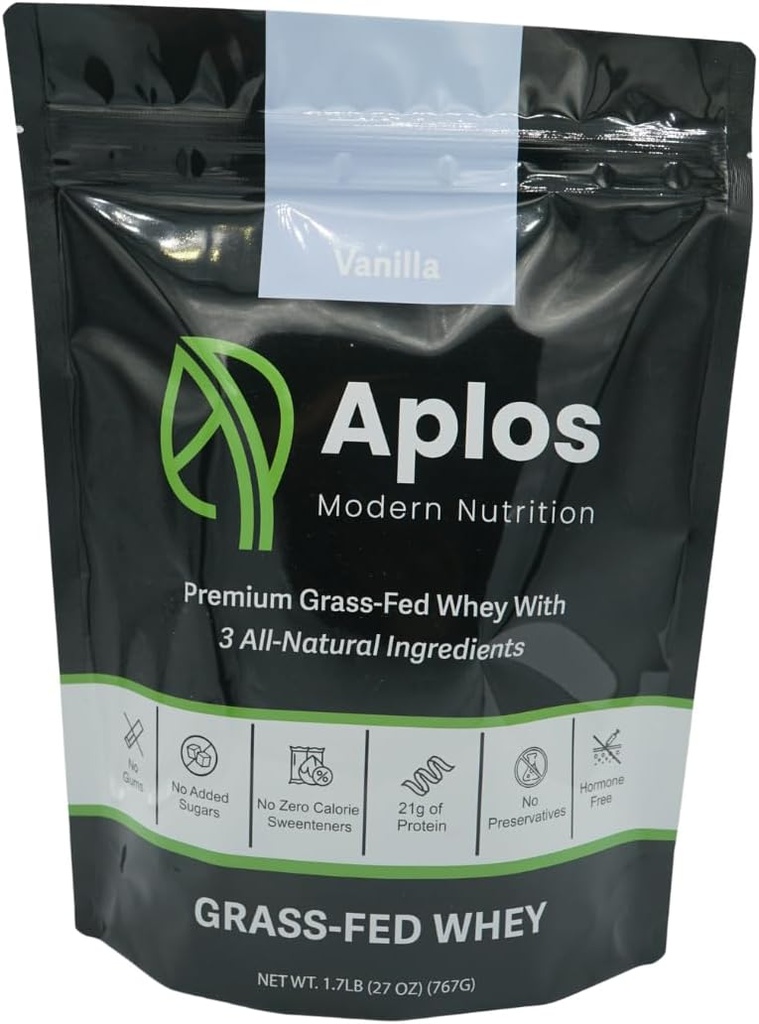 Vanilla Grass-Fed Whey Protein Toz, 3-Ingredients, Dates ile birlikte, Yeni Zelanda İnekleri'nden 350+ Her Yıl Pastures'ta Günler, 20 Hizmet
