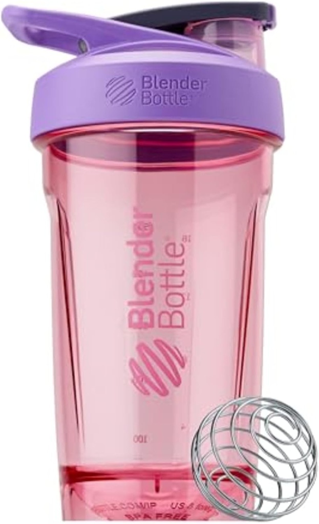 BlenderBottle Sport Shaker Μπουκάλι με Wire Whisk, 24 Ounce, Purple – Protein Shakes & Hydration για Αθλητές & Fitness Enthusiasts, Easy Mixing, Durable & Lightweight, Lockable Lid