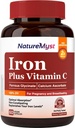 Kadın Erkek Için İttifak Demir Bisglycinate Plus 120 mg C, Stomach Friendly, Optimal Abhidrasyon & Non-Constipating Iron Pills, Gluten Free, Non-GMO, 60 Vegan Caps