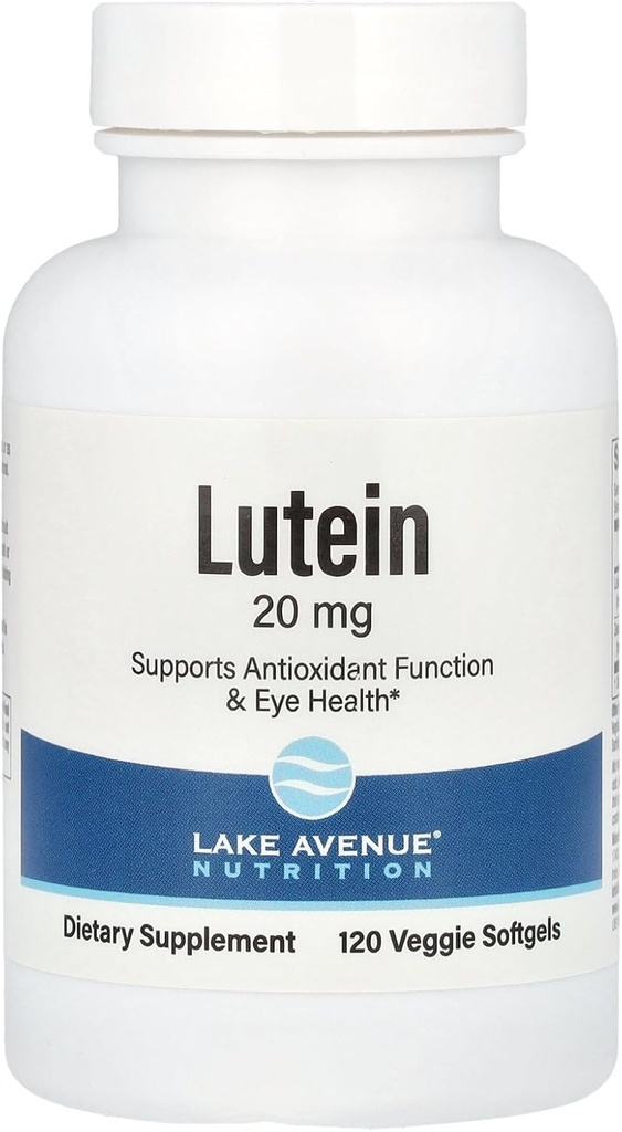 Lake Avenue Lutein - Lutein & Zeaxanthin ile Marialtı Ekstraksiyon - Antioksit Aktivite & Göz Sağlığı - Vejetaryen Dostu, Non-GMO - 20 mg - 120 Veggie Softgels