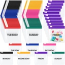 70 Defs Weekly Pill Pouch Bag Hologramed Reusable Medicine Organizer Set SelfStart Medicine Organizer Travel Plastik Pill Bag with Slide Lock for Small Storage (Renkli)