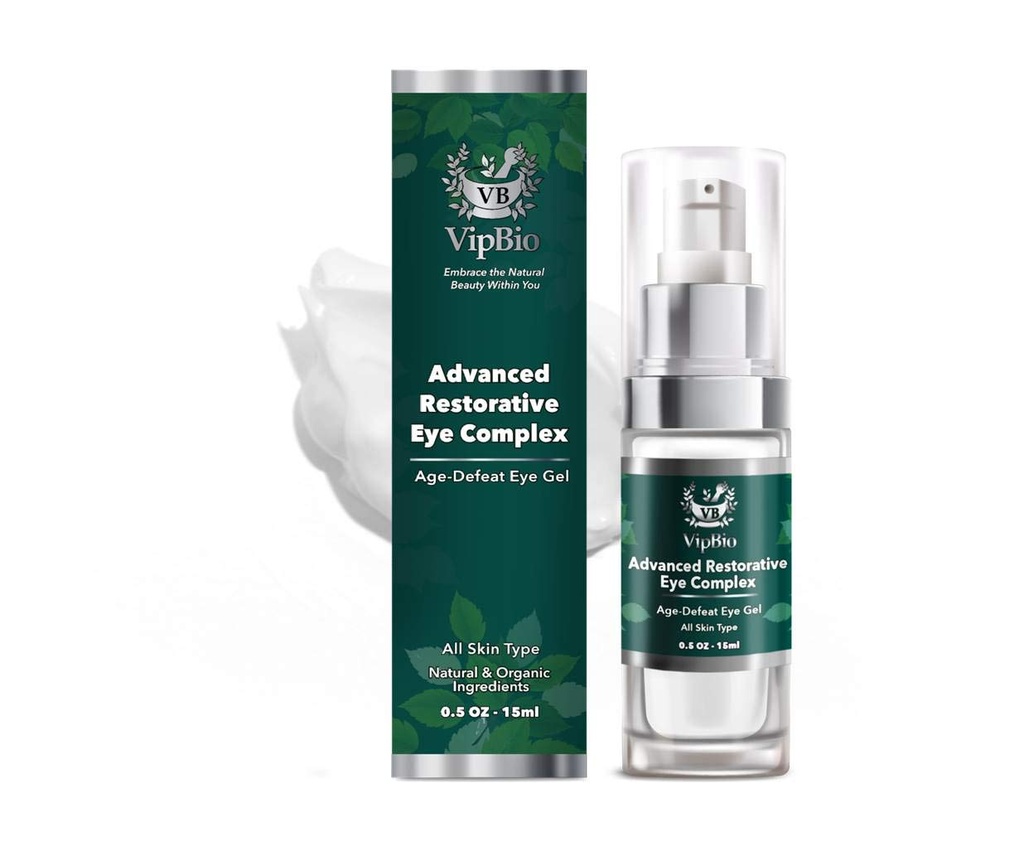 VipBio Organic Advanced Restorative Eye Kompleksi Dark Circles ve Puffiness 0,5 fl için Anti-aging Eye Gel. oz.