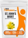 BulkSupplements.com St. John's Wort Extract - St. Johns Wort Supplement, Herbal Supplement for Mood - Vegan & Gluten Free, 600 mg per Service, 250g (8.8 oz) (Pazar 1)