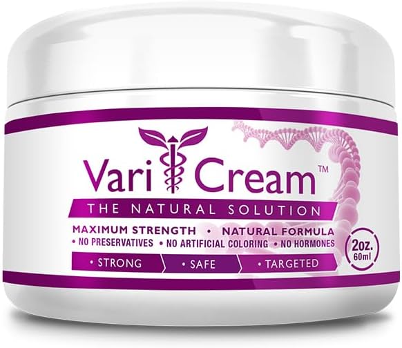 VariCream - Κρέμα Varicose & Spider Veins - Acetate τοκοφερόλης, Butcher's Broom, Witch Hazel - 1 Jar - 2 Oz. - Vegan