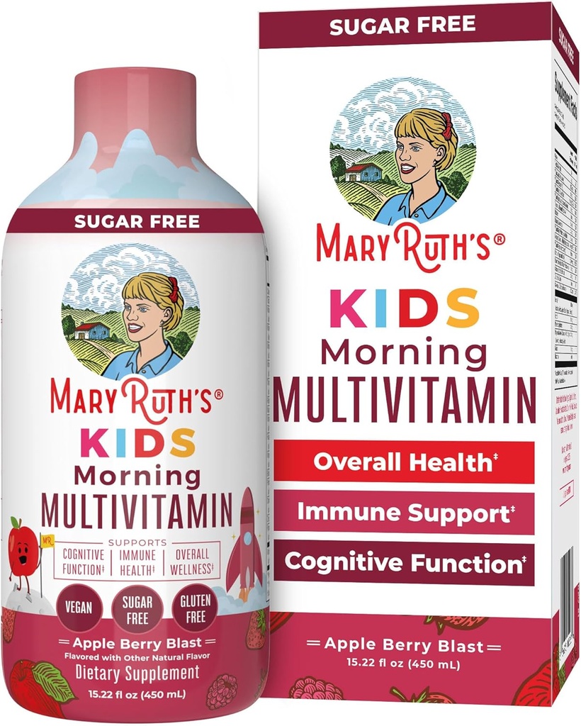 MaryRuth Organics Kids Liquid Morning Multivitamin for Kids | Immune Support Supplement | Vitamin C ve D | Essential Nutrients | Vegan | 15.
