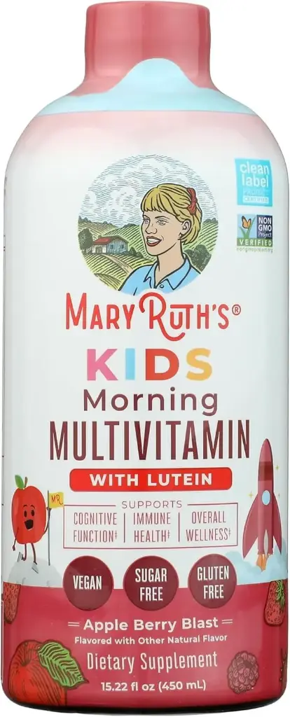 MaryRuth Organics Kids Liquid Morning Multivitamin for Kids | Immune Support Supplement | Vitamin C ve D | Essential Nutrients | Vegan | 15.