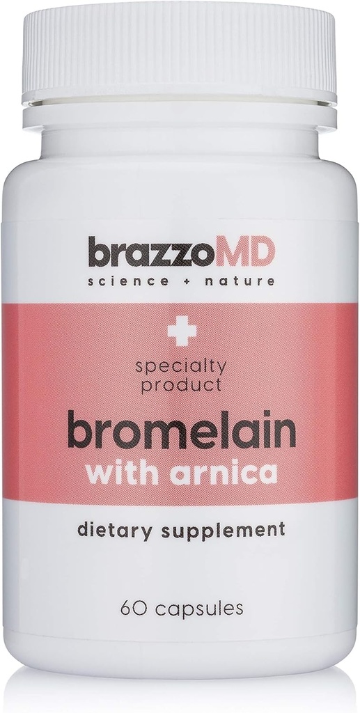 brazzoMD Bromelain with Arnica - Diyet Supplement - 60 Capsules