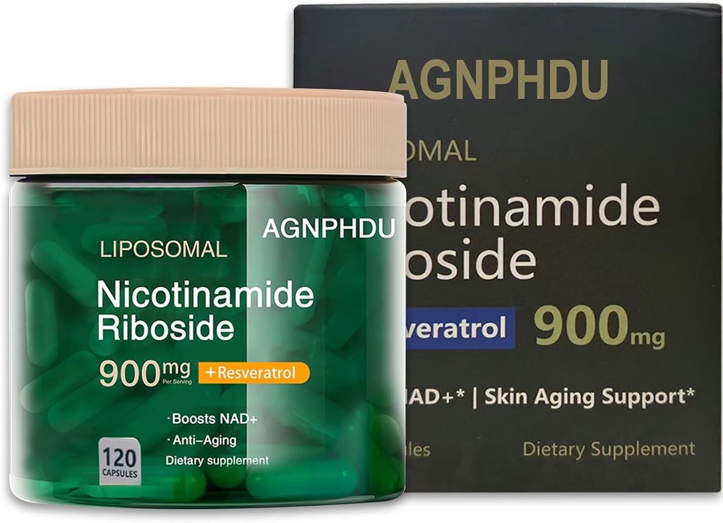 AGNPHDU- Liposomal Nicotinamid Riboside 120 Capsules,Resveratrol, Quercetin - NAD Supplement for Anti-Aging, Energy, Focus 900 mg Diyetary Supplement