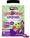 FORCE FACTOR Çocuklar Superfood Super Chews, Çocuklar C & D, Immune Support Supplement with Antioksi Support from Tozed Fruits & Veggies, 2Month Supply, Very Berry Grape Flavor, 60 Soft Chews