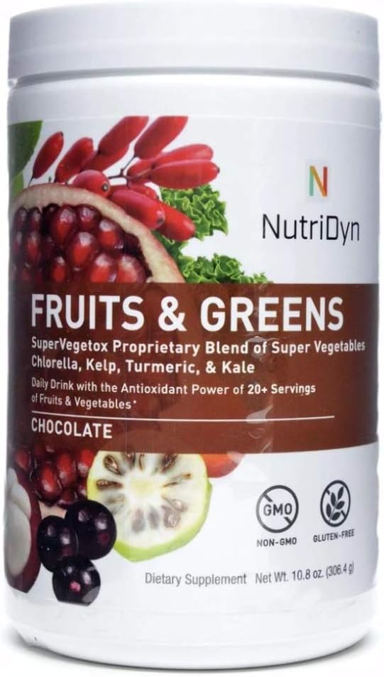 NutriDyn Φρούτα και Πράσινα Super VEGetox Ιδιοκτησία των σούπερ λαχανικών, Chlorella, Kelp, Turmeric & Kale, Πιστοποιημένο οργανικό 306.4 γραμμάρια