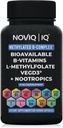 11-in-1 Metilated B-Complex Supplement: 680mcg L-Methylfolate (5)-MTHF) Thiamine (B1) Riboflavin (B2) Pyridoxal (B6) Methylcobalamin (B12) - VegD3® + Nootropics - 1,100 mg+ Servis - 60 Kont