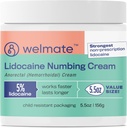 WELMATE% 5 Lidoka Hemorrhoid Relief Cream, maksimum Güçlü Anorectal Cream, 5.5 ozz