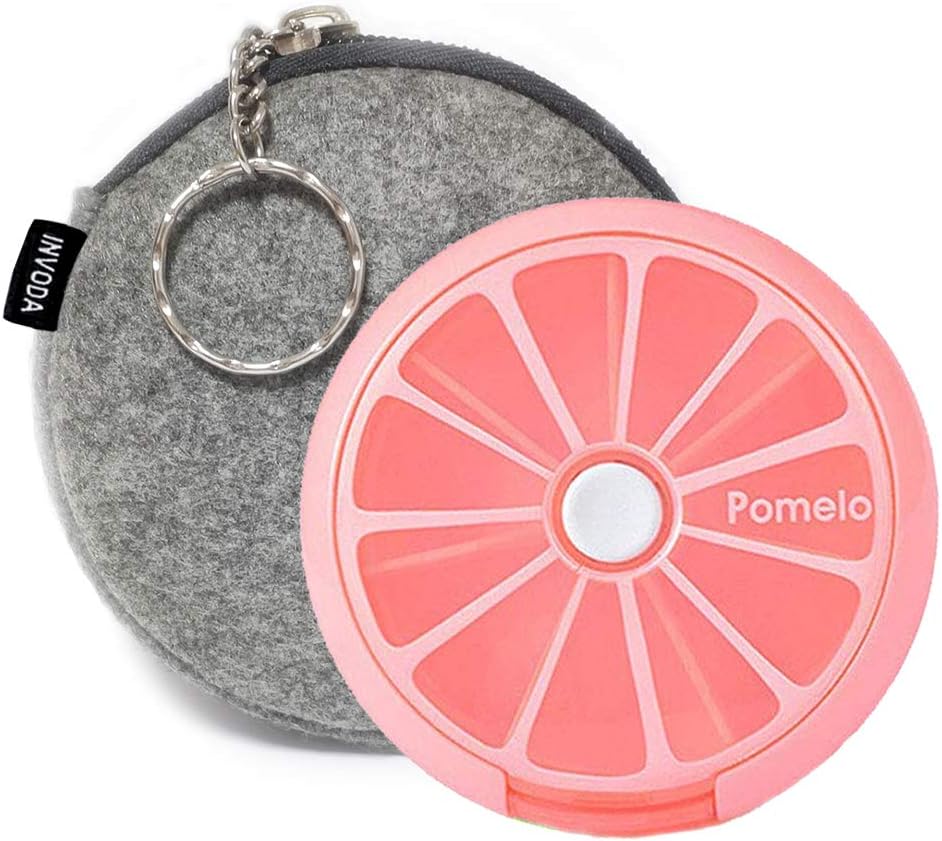 INVODA Pill Cases Pill Box Weekly 3 Times 7 Karşılaştırma Büyük Tıp Pill Organizer (Pomelo 16.00+Bag)