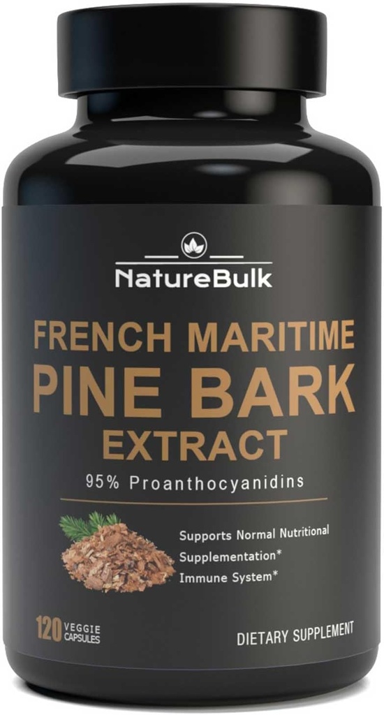 Fransız Deniz Pine Bark, 400 mg,% 95 Proanthocyanidins - Standartlaştırılmış 30X Ekstraksiyon, 120 Vegan Capsules