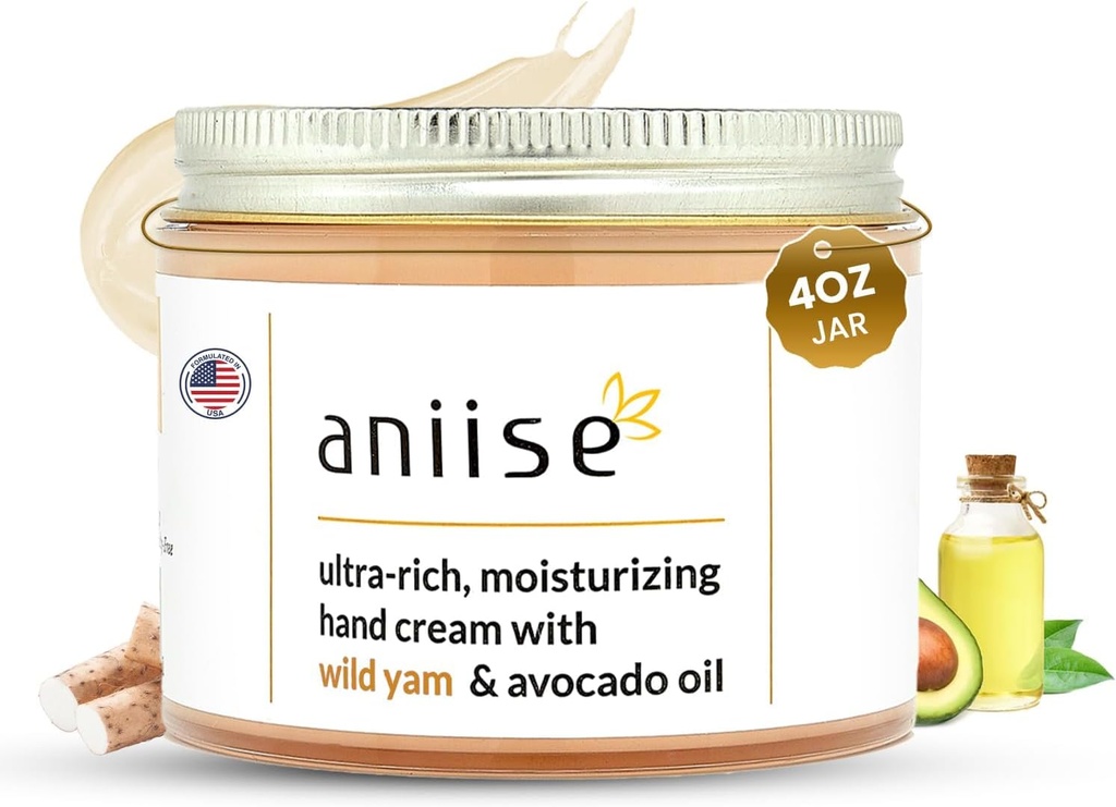 Κρέμα χεριών Wild Yam με λάδι Avocado – Ενυδατική & Ενυδατική κρέμα για μαλακά, ομαλά, νεανικά χέρια – Καταπολέμηση της ξηρότητας – Vegan, Σκληρό-Δωρεάν – 4 fl oz (120 mL)
