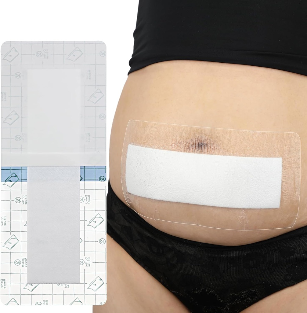 14 Adet Su ısıtıcısı C Bölüm Duş Yara Koruyucu 4"x12" Tummy Tuck Scar Incision Abdominal Bandage Hysterektomi Kurtarmanın Gerçek Cerrahi Giymesi Gerekiyor