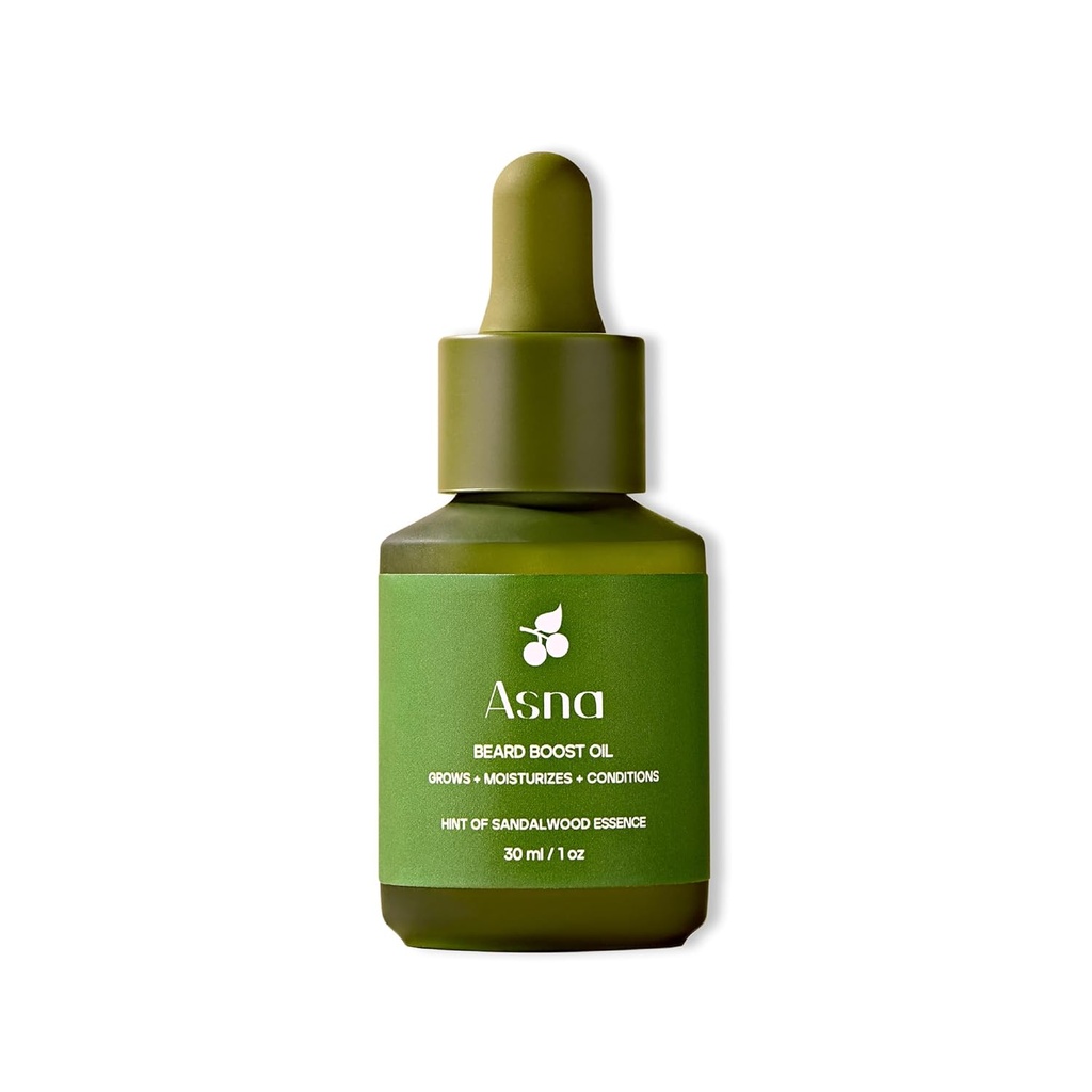 Asna Beard Boost Oil - Ψυχρή πίεση, Όλα τα είδη μαλλιών, Διεγείρει την ανάπτυξη, Nourishing & Moisturizing, Ayurvedic με βιταμίνη C & Αντιοξειδωτικά για μαλακότερη, Fuller Beard