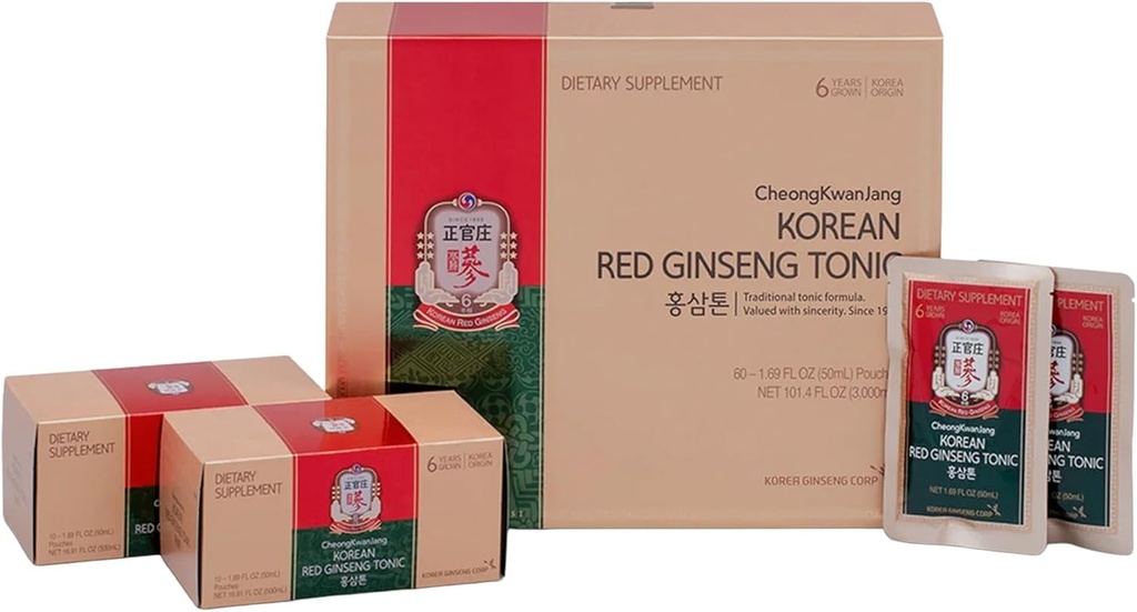 Kore Red BTC Tonic Pouch (Tonic Mild) 6 Yıl Kore Red BTC, Immune Suuport için 10 Herbs ve Bitkiler