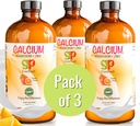 GreenPeach Liquid Calcium for Kids - Μαγνήσιο, D3 & συμπλήρωμα ψευδάργυρου - Κιτρικό ασβέστιο & βιταμίνη D3 Παιδιά που ηρεμούν Σιρόπι - Όχι Ζάχαρη Όχι Τεχνητές Γεύσεις - Χορτοφαγικό Kosher (3-Pack)