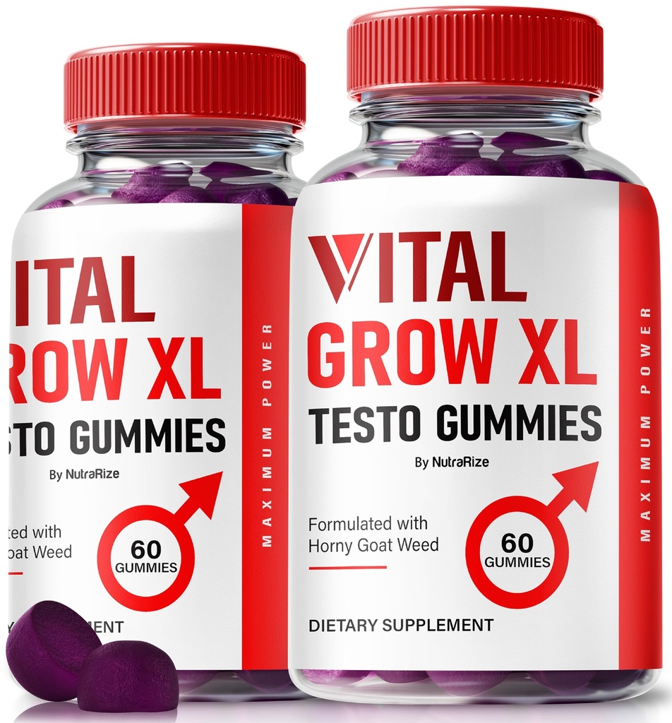 (2 Pack) Vital Grow XL, Resmi Vital XL Testo Gummies for Men, Boost Stamina ve Confidence Gummy for Mens, Vital GrowXL Male Support Gomitas (120 Gummies)