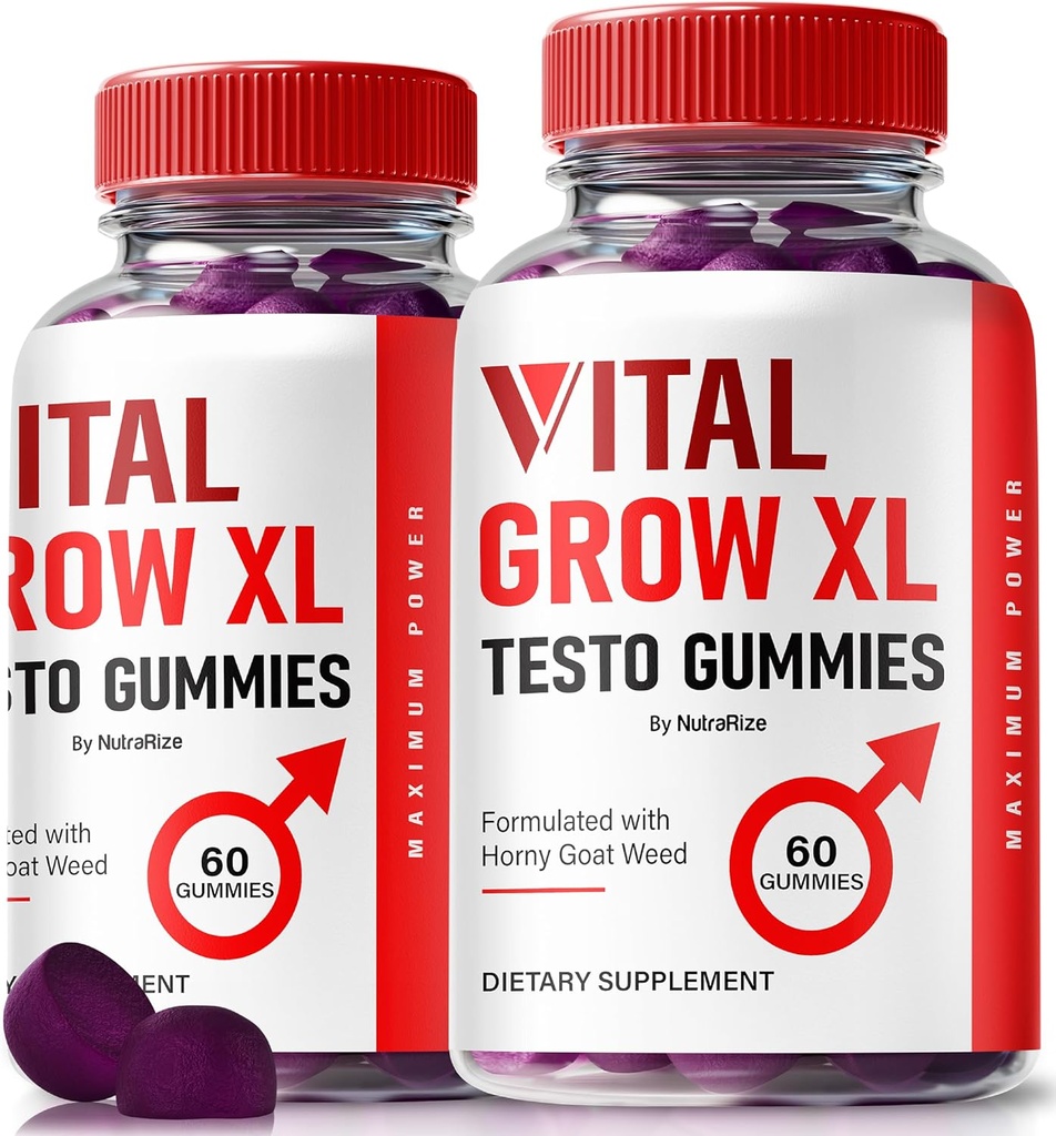 (2 Pack) Vital Grow XL, Resmi Vital XL Testo Gummies for Men, Boost Stamina ve Confidence Gummy for Mens, Vital GrowXL Male Support Gomitas (120 Gummies)