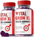 (2 Pack) Vital Grow XL, Official Vital Grow XL Testo Gummies for Men, Boost Stamina and Confidence Gummy for Mens, Vital GrowXL Male Support Gomitas (120 Gummies)