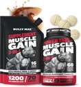 Bully Max 3in-1 Liquid Dog Muscle Builder ve Power Tabs (60 sekme) Sche - Kas Büyümesi için Yüksek Protein Tamam & Chewable Multivitamins, Enerji & Recovery In All Breeds, Puppies & Yetişkin Köpekler