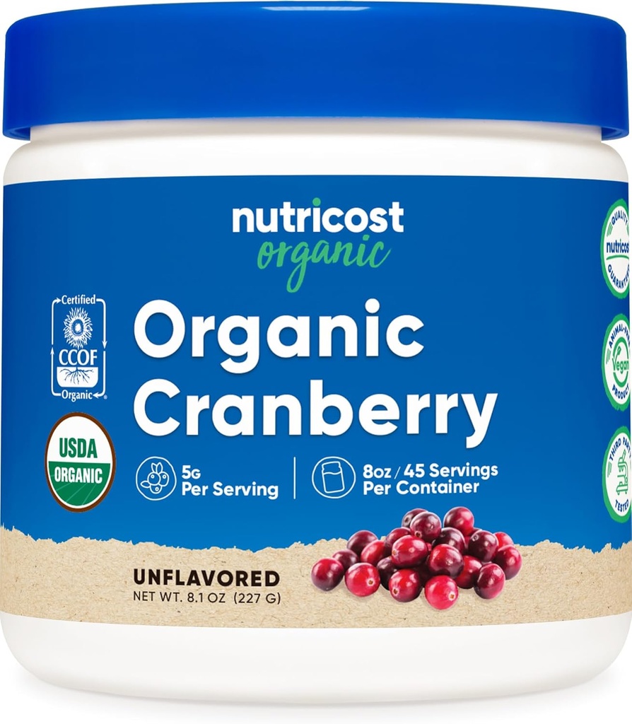 Nutricost Organic Cranberry Toz, 8 oz, 5G per Service - Non-GMO, Gluten-Free