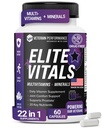 Elite Vitals – Erkekler Günlük Multivitaminler B12, Gluten Free Immune Support Supplement for Prostate, Joint & Energy with çinko, Green Tea, +20 Essential Vitaminler – 60 Caps