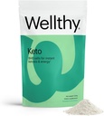 Wellthy Keto Power με άλατα BHB για την άμεση κέτωση και την ενέργεια, φυσική γεύση φράουλας Kiwi, 10,58 oz